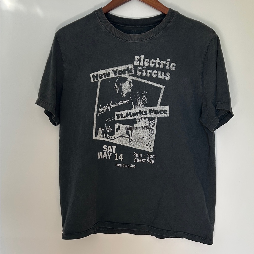 Brandy Melville Black Graphic Tee New York Electric Circus St Marks Size M